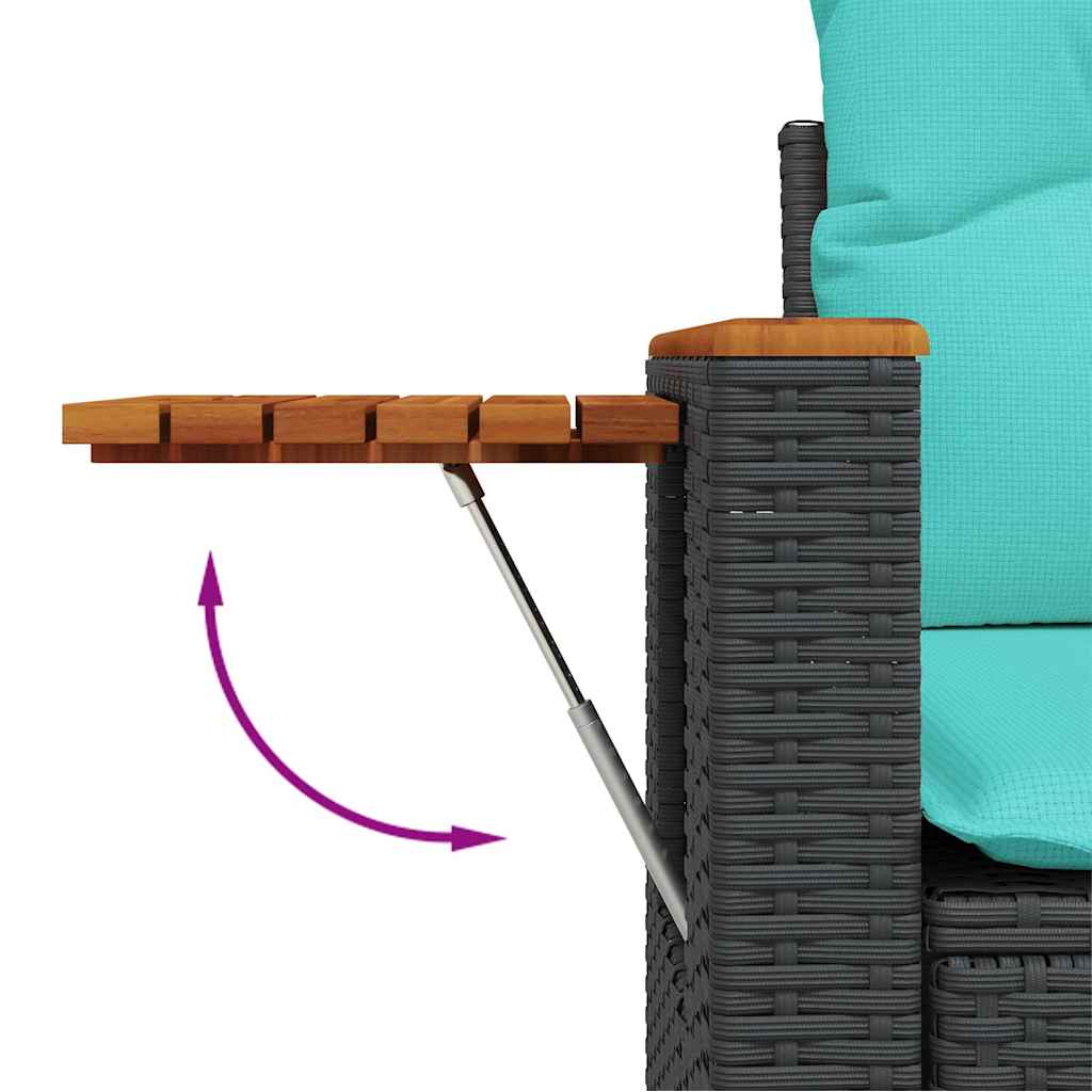 4-dijelni set vrtnih sofa od poliratana s jastucima crni
