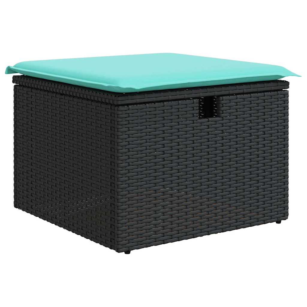 4-dijelni set vrtnih sofa od poliratana s jastucima crni