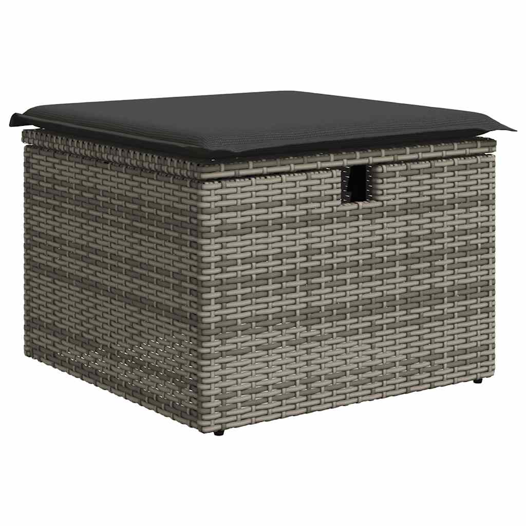 5-dijelna vrtna garnitura od poliratana s jastucima siva