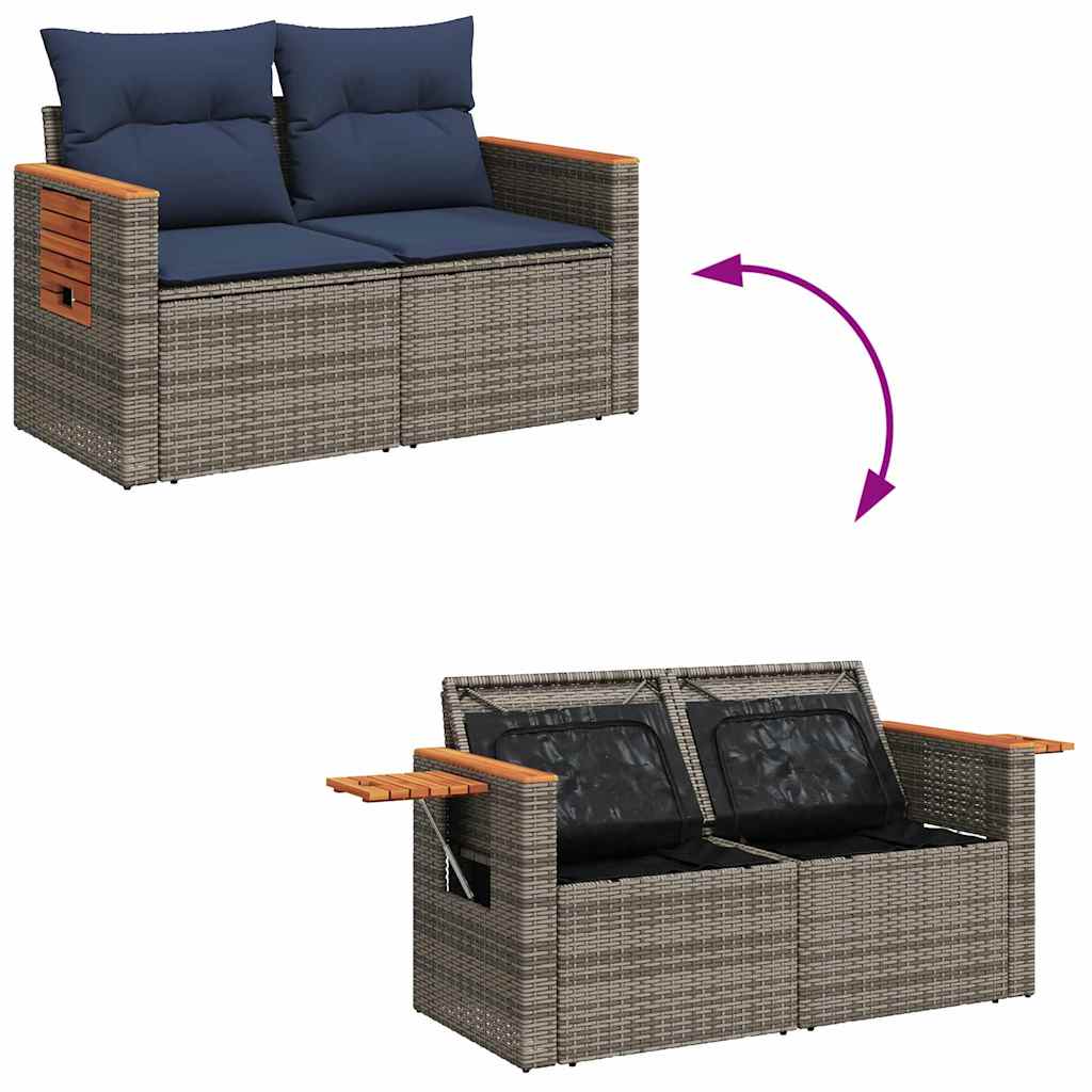 7-dijelni set vrtnih sofa sivi od poliratana