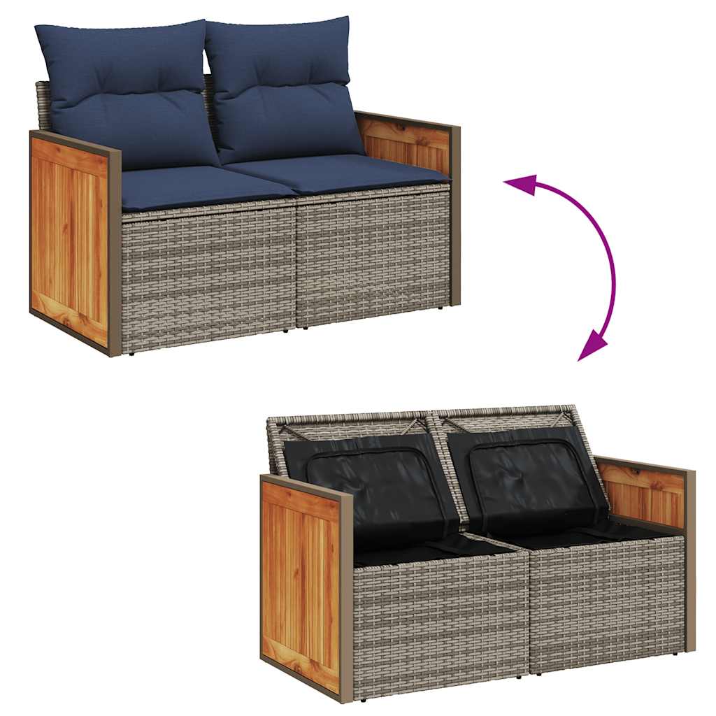 7-dijelni set vrtnih sofa sivi od poliratana