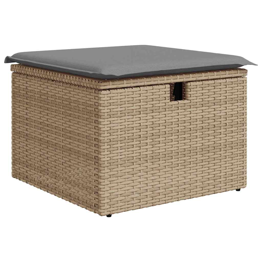 10-dijelni set vrtnih sofa s jastucima bež od poliratana