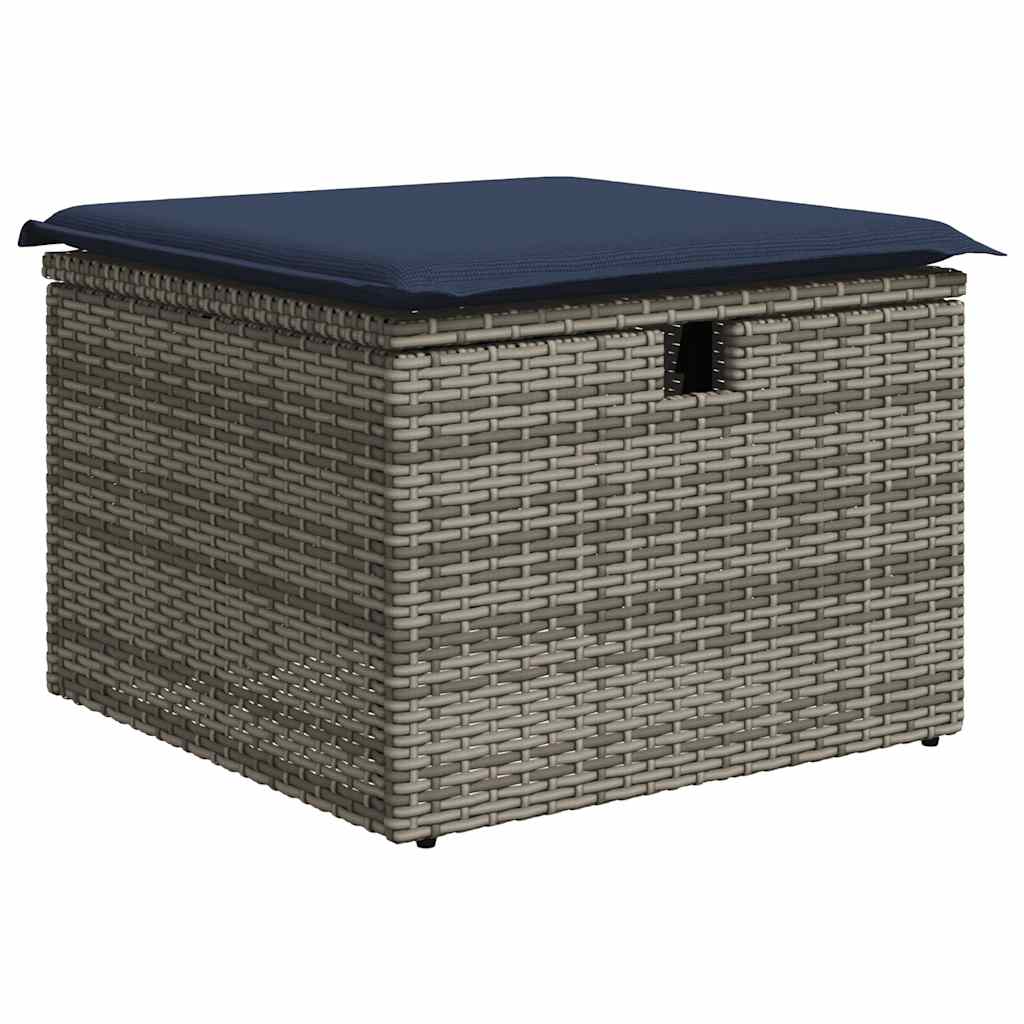 10-dijelni set vrtnih sofa od poliratana s jastucima sivi
