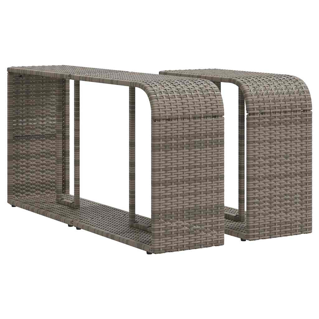 10-dijelni set vrtnih sofa od poliratana s jastucima sivi