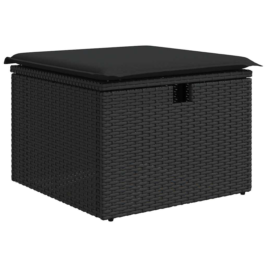 11-dijelni set vrtnih sofa od poliratana s jastucima crni