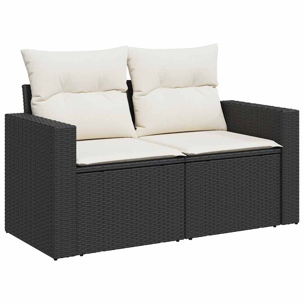 11-dijelni set vrtnih sofa od poliratana s jastucima crni