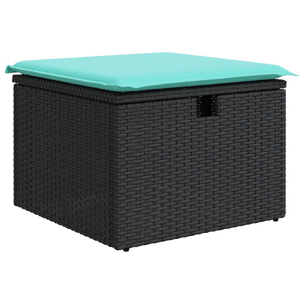 8-dijelni set vrtnih sofa od poliratana s jastucima crni bagrem