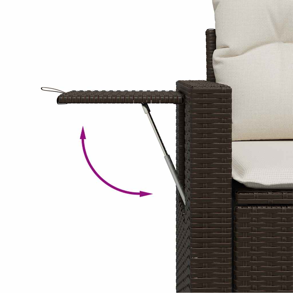7-dijelni set vrtnih sofa od poliratana s jastucima smeđi