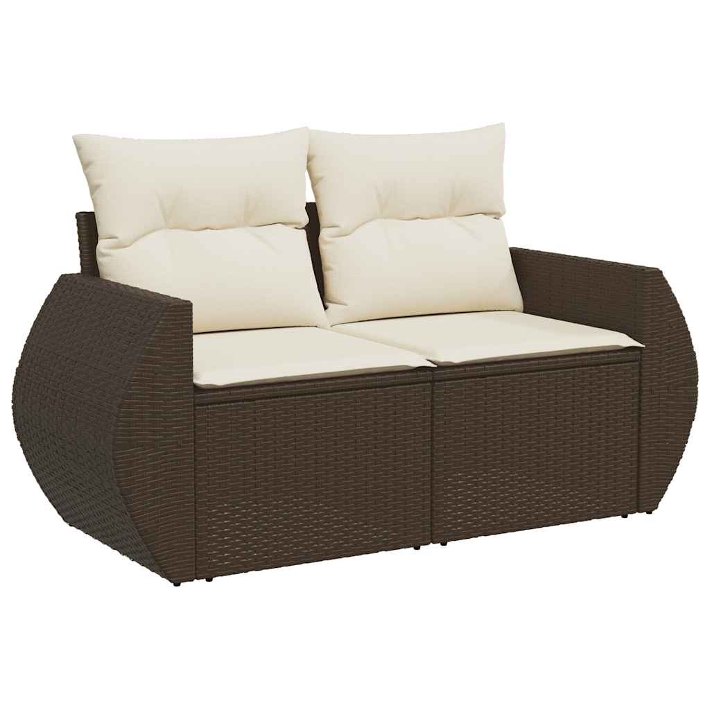 8-dijelni set vrtnih sofa s jastucima smeđi od poliratana