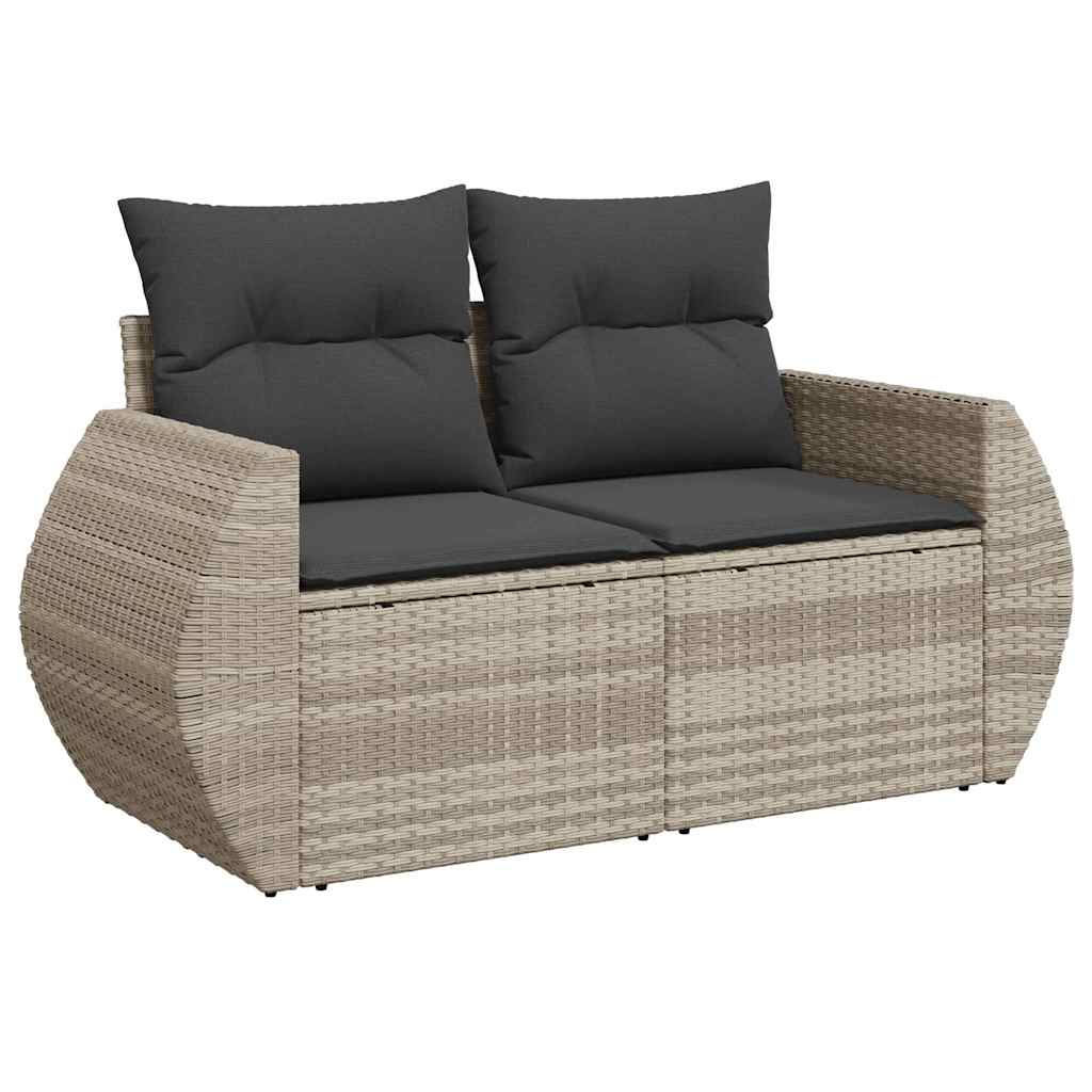 6-dijelni set vrtnih sofa od poliratana s jastucima svjetlosivi