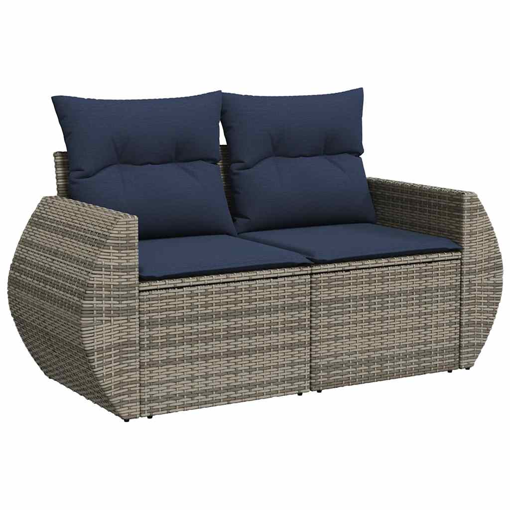 8-dijelni set vrtnih sofa od poliratana s jastucima sivi bagrem
