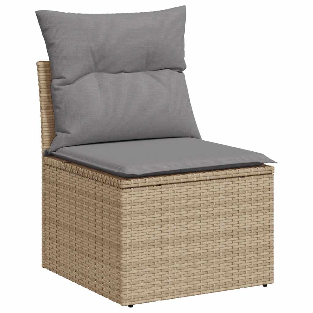 9-dijelni set vrtnih sofa s jastucima bež od poliratana