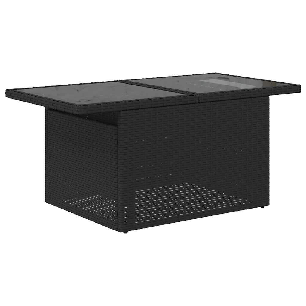 10-dijelni set vrtnih sofa s jastucima crni od poliratana