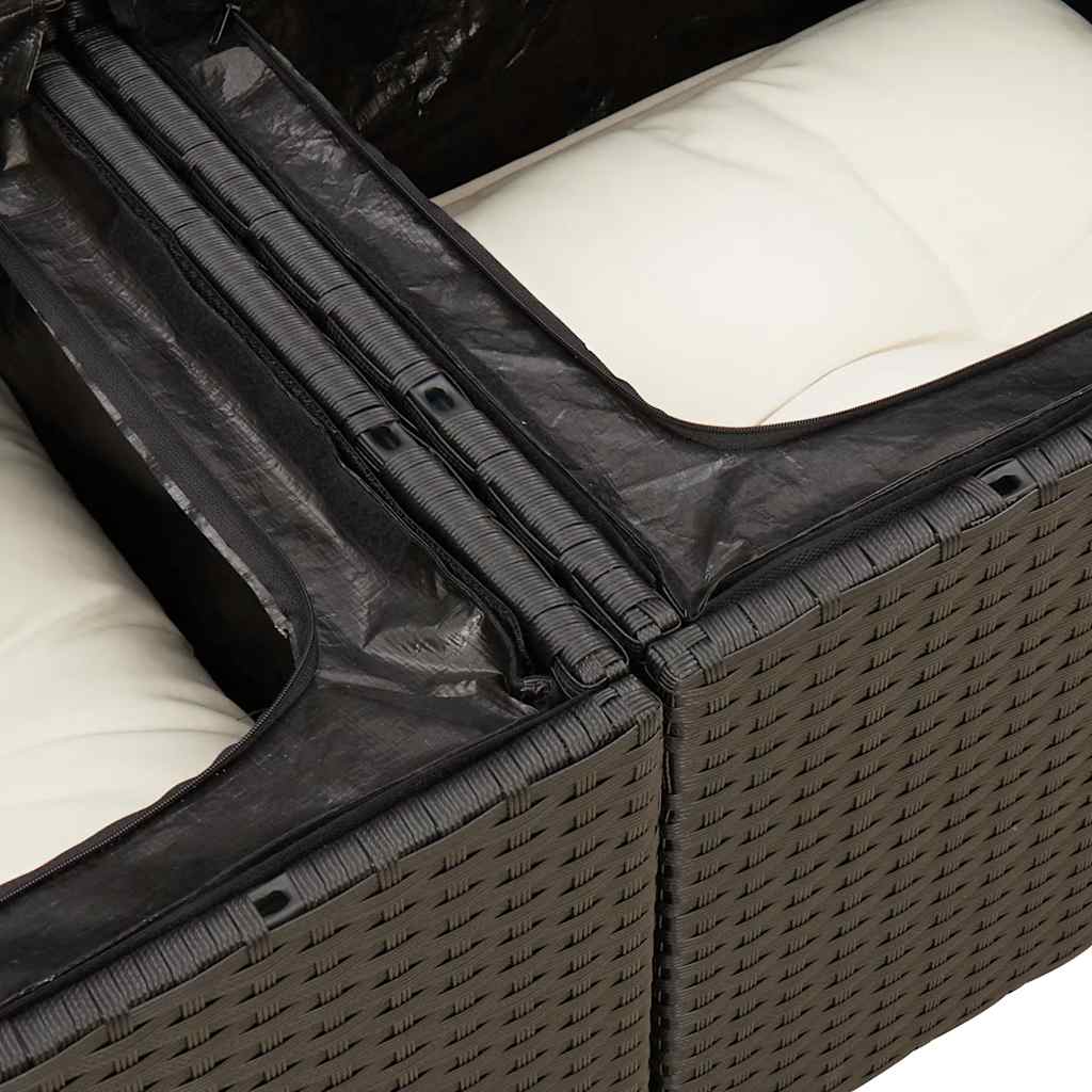 11-dijelni set vrtnih sofa od poliratana s jastucima crni