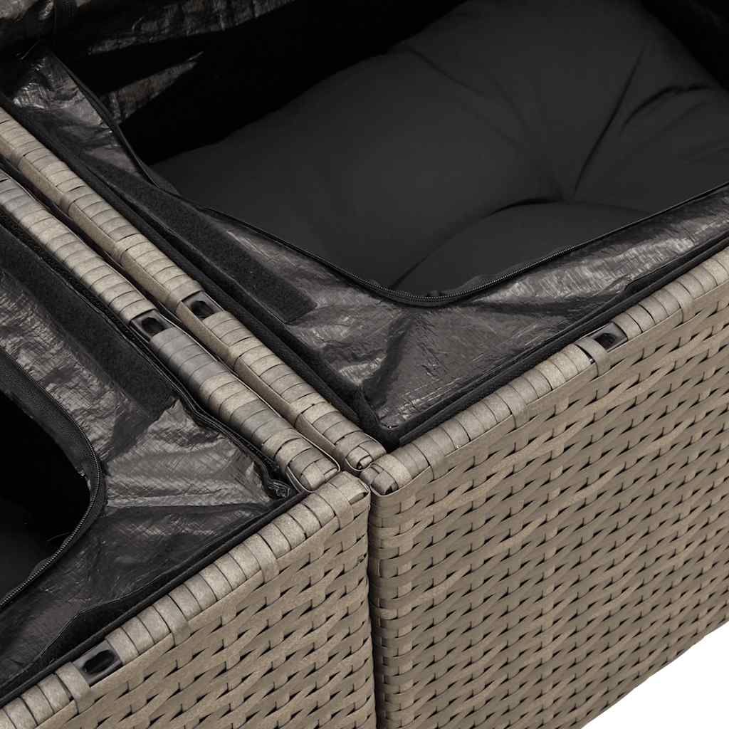 11-dijelni set vrtnih sofa od poliratana s jastucima sivi