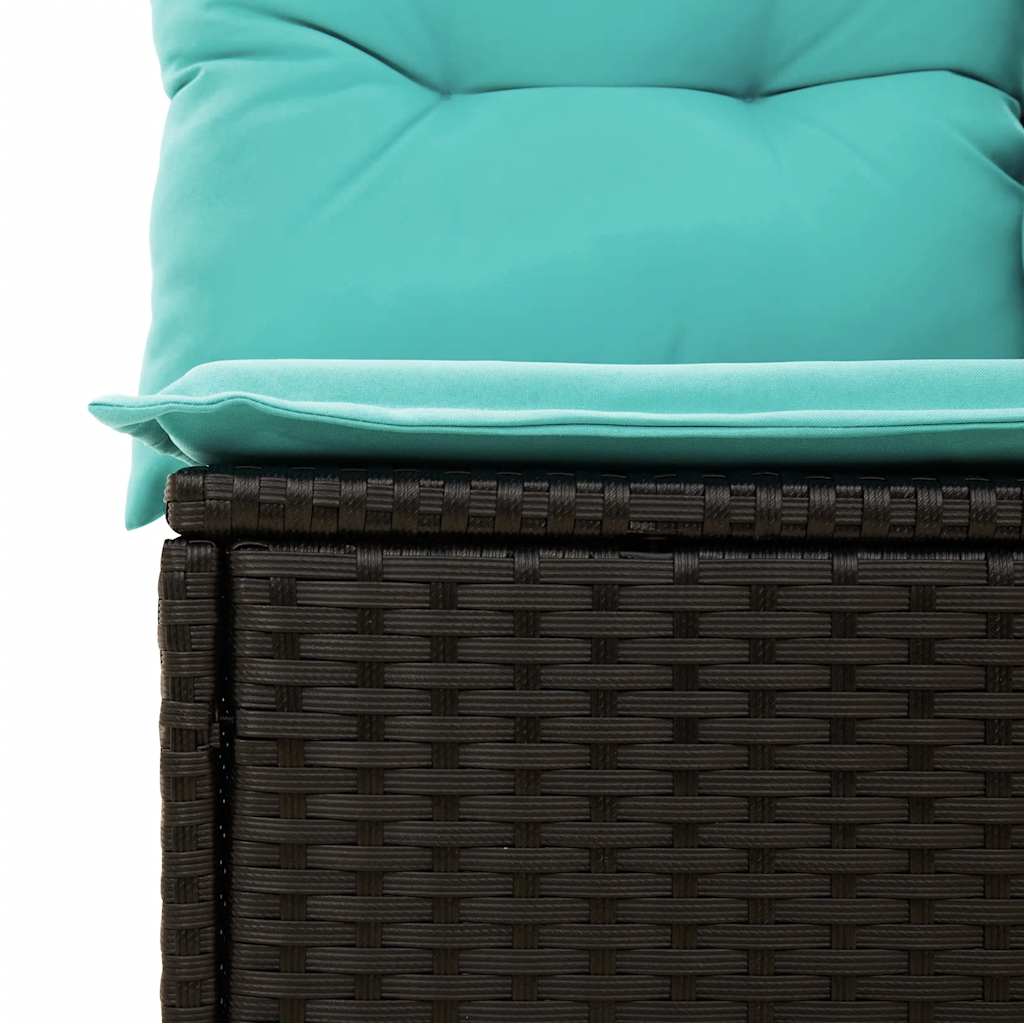 7-dijelni set vrtnih sofa s jastucima crni poliratana bagrem