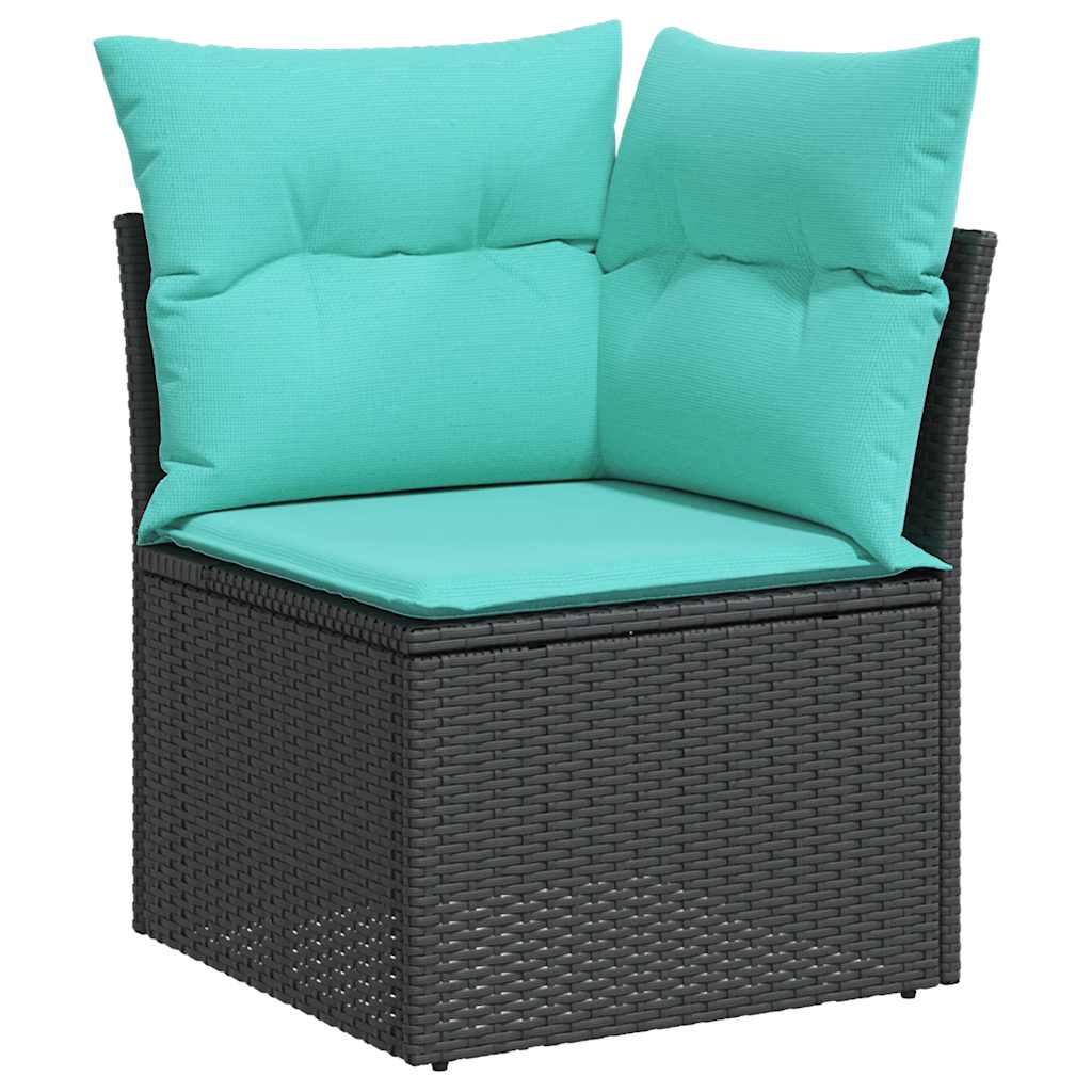 7-dijelni set vrtnih sofa s jastucima crni poliratana bagrem