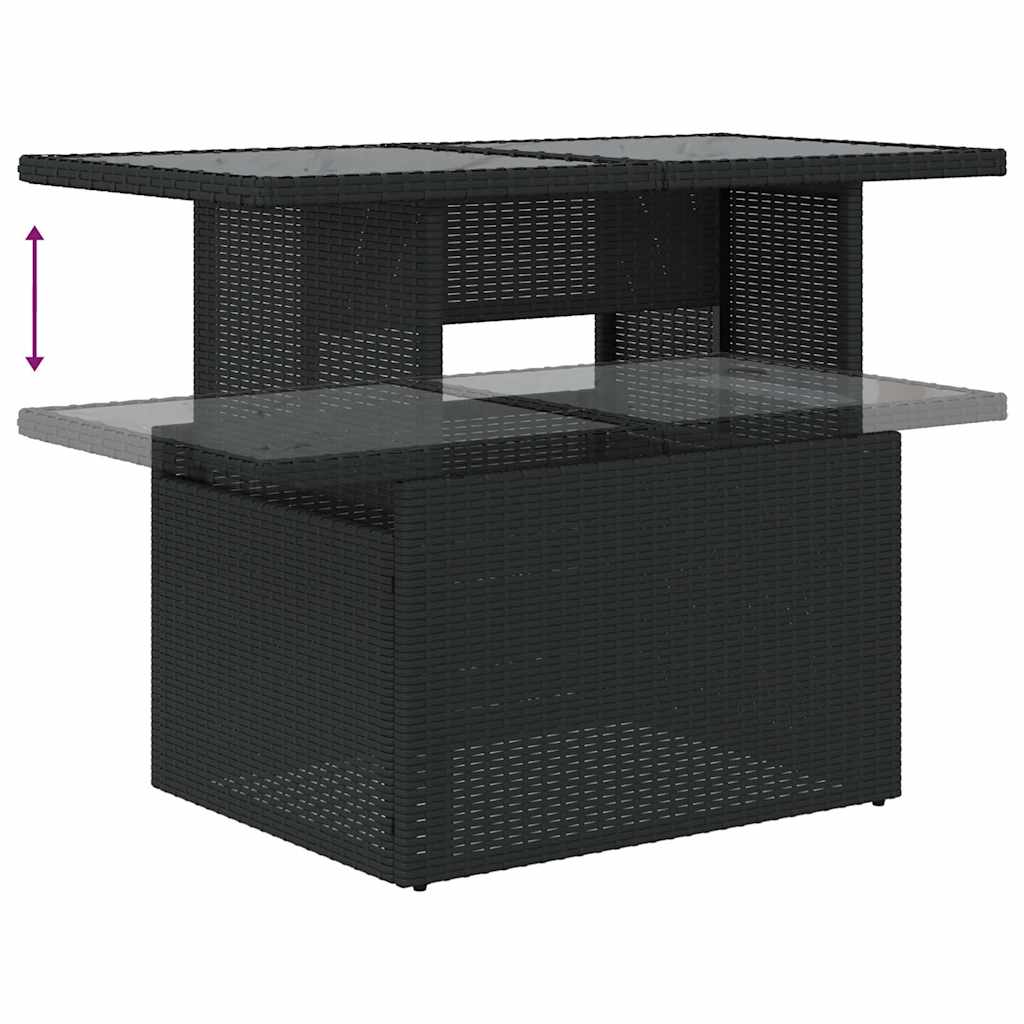 9-dijelni set vrtnih sofa s jastucima crni od poliratana bagrem
