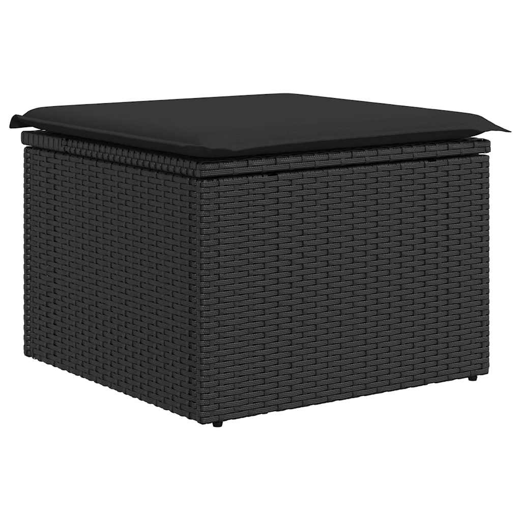 9-dijelni set vrtnih sofa s jastucima crni od poliratana