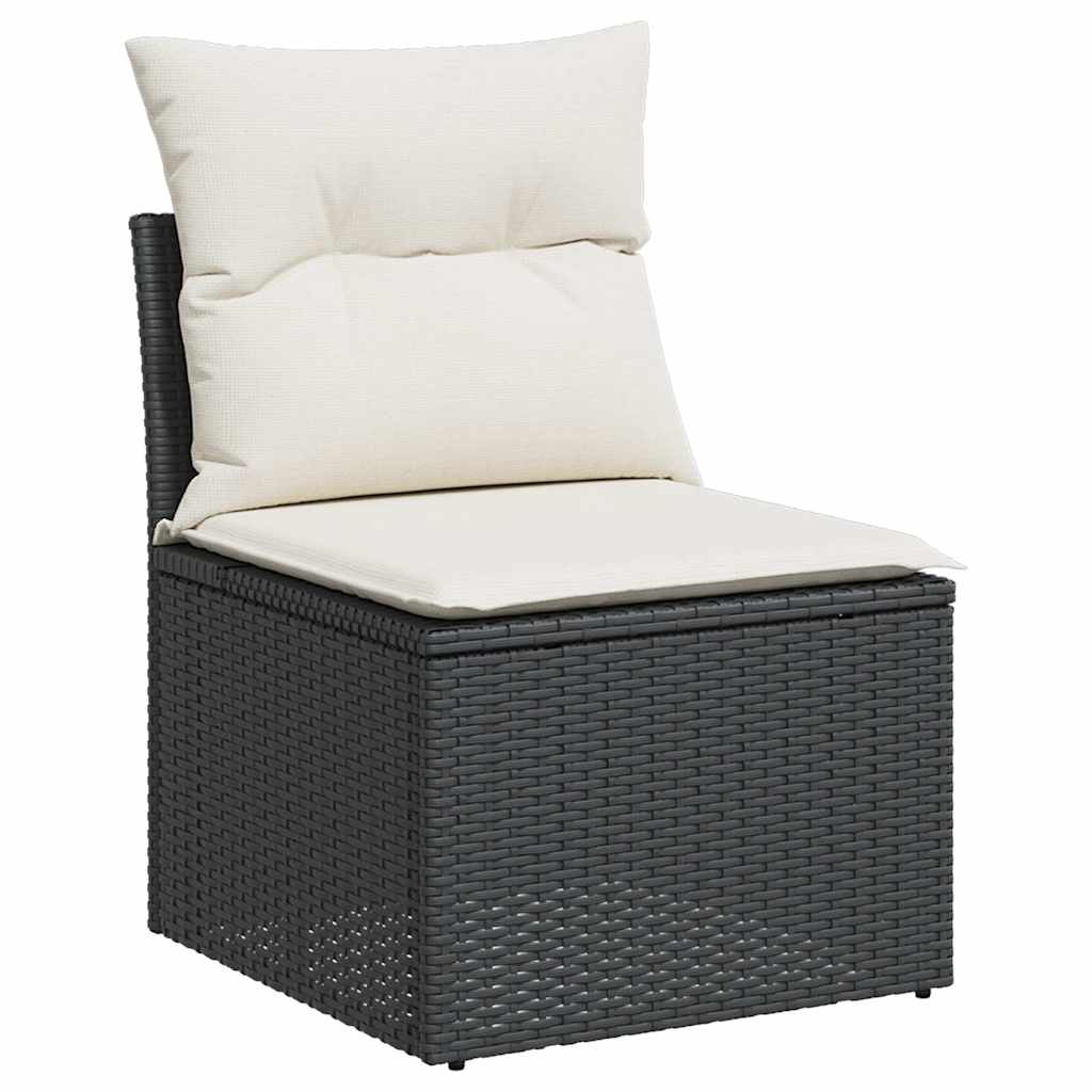 11-dijelni set vrtnih sofa od poliratana s jastucima crni
