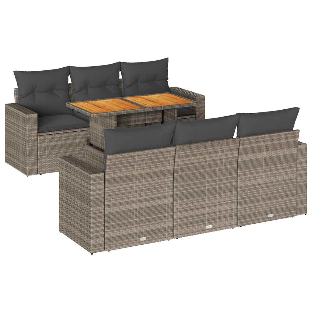 7-dijelni set vrtnih sofa sivi od poliratana