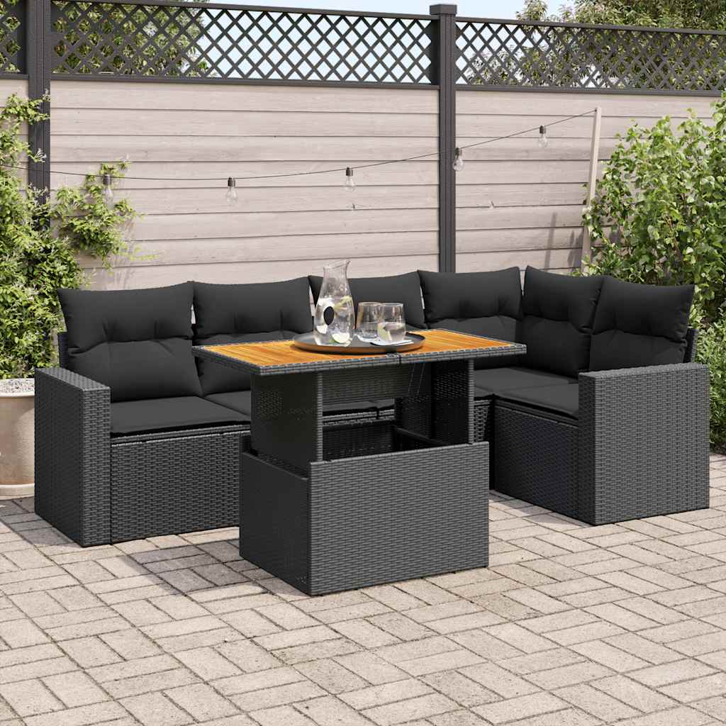6-dijelni set vrtnih sofa od poliratana s jastucima