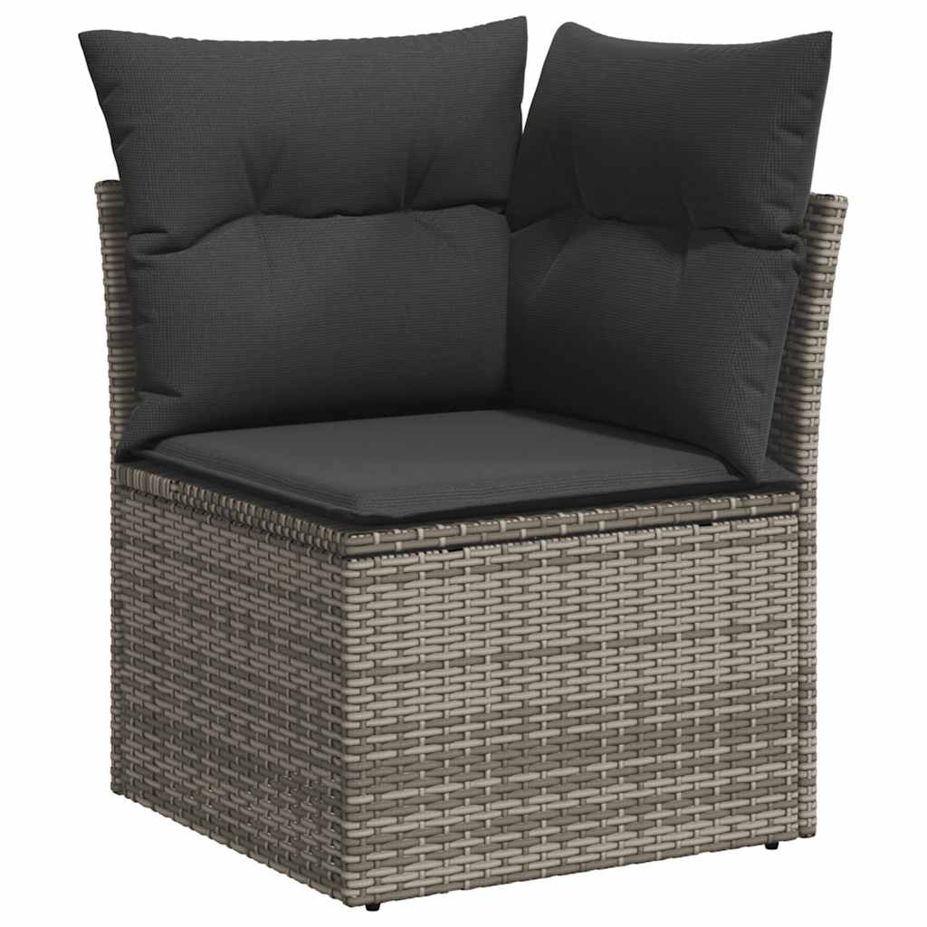 6-dijelni set vrtnih sofa od poliratana s jastucima sivi