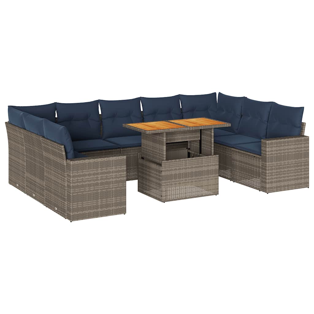 10-dijelni set vrtnih sofa od poliratana s jastucima