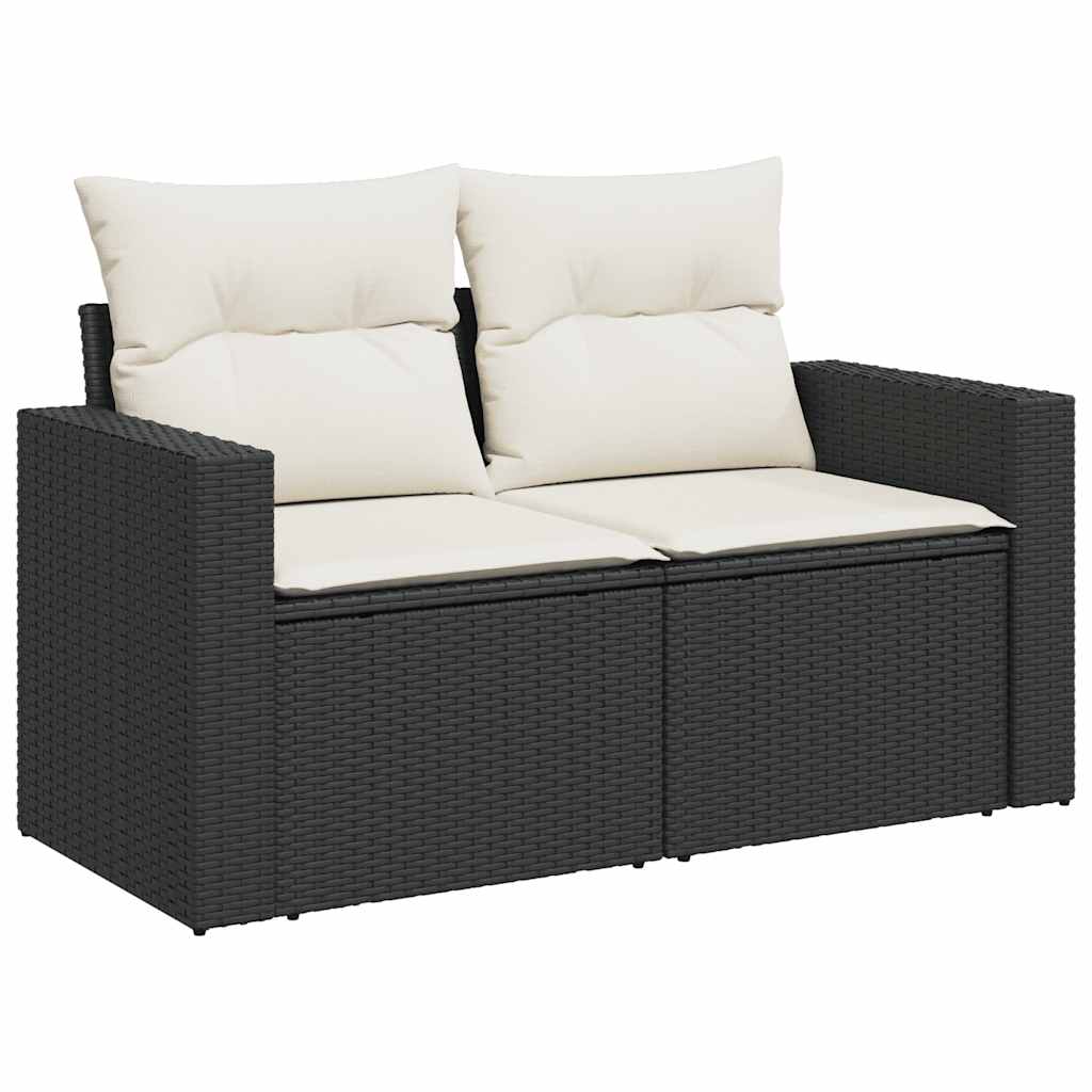 11-dijelni set vrtnih sofa od poliratana s jastucima crni