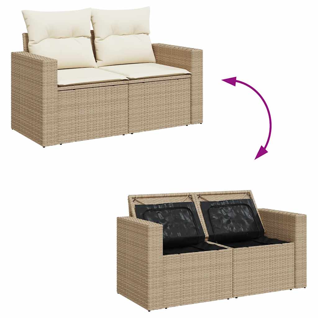 11-dijelni set vrtnih sofa od poliratana s jastucima bež
