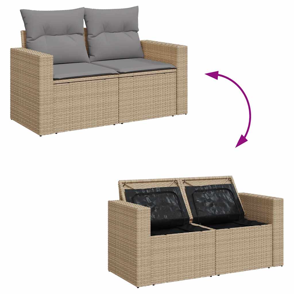 11-dijelni set vrtnih sofa od poliratana s jastucima bež
