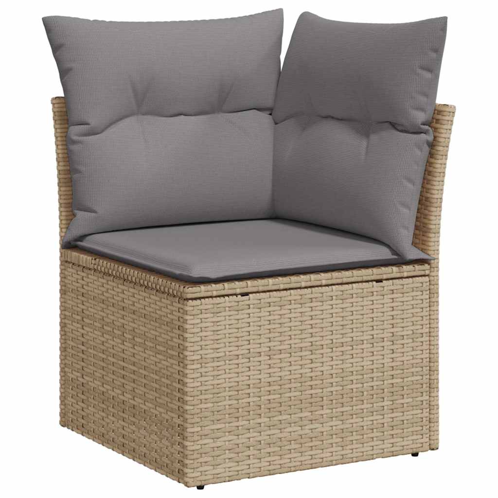 5-dijelni vrtni set sofa s jastucima bež od poliratana
