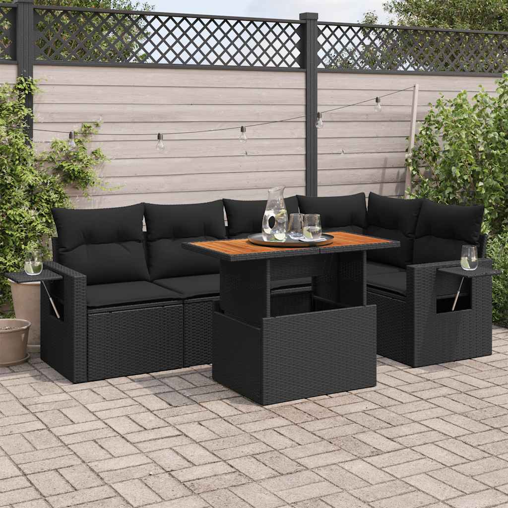 6-dijelni set vrtnih sofa s jastucima od poliratana