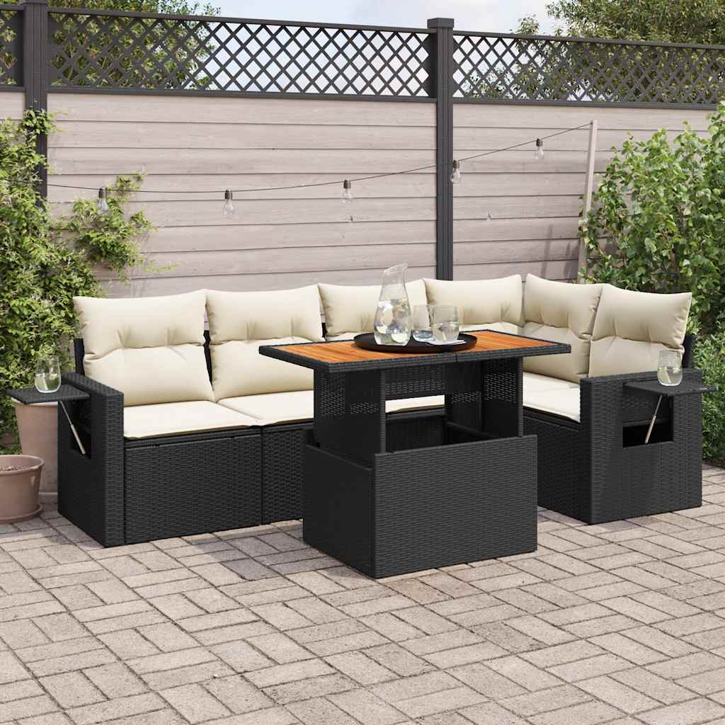6-dijelni set vrtnih sofa s jastucima od poliratana