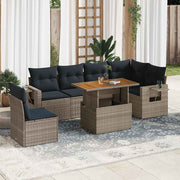 7-dijelni set vrtnih sofa sivi od poliratana