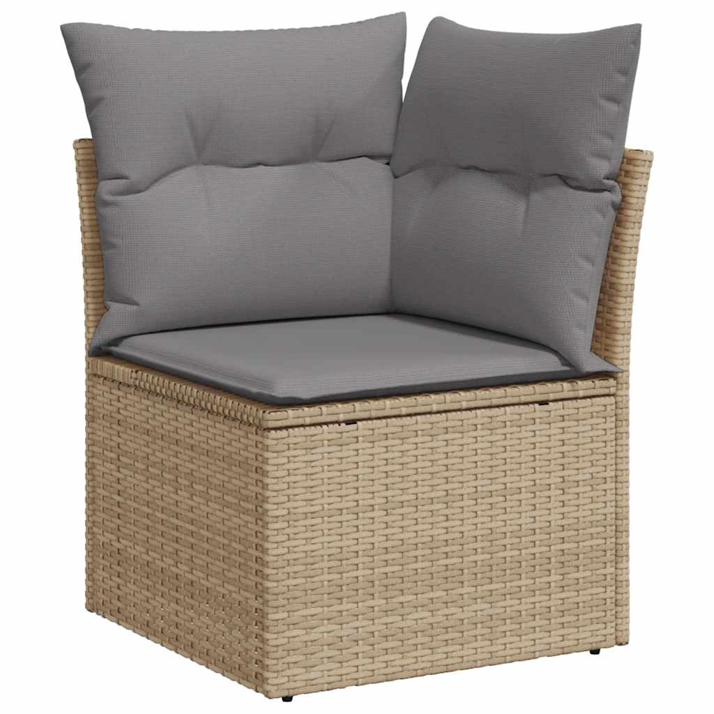 9-dijelni set vrtnih sofa s jastucima bež od poliratana