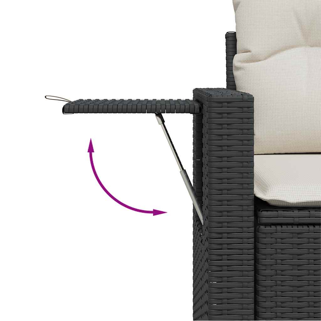 10-dijelni set vrtnih sofa s jastucima crni od poliratana