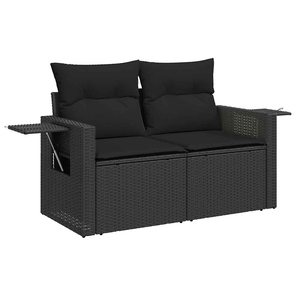 11-dijelni set vrtnih sofa od poliratana s jastucima crni