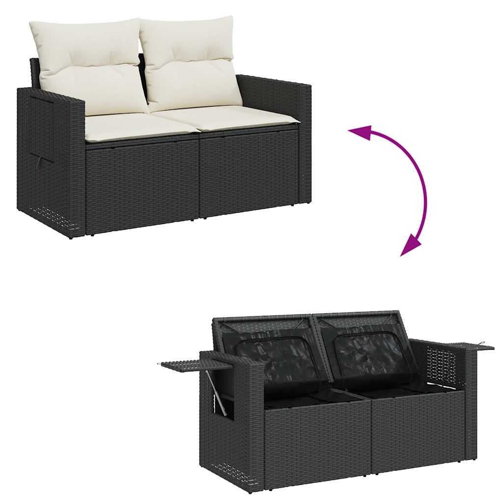 11-dijelni set vrtnih sofa od poliratana s jastucima crni