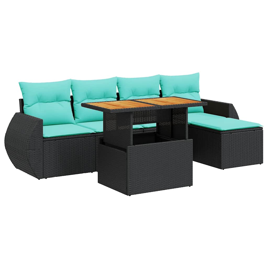 6-dijelni set vrtnih sofa od poliratana s jastucima
