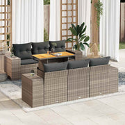 7-dijelni set vrtnih sofa sivi od poliratana