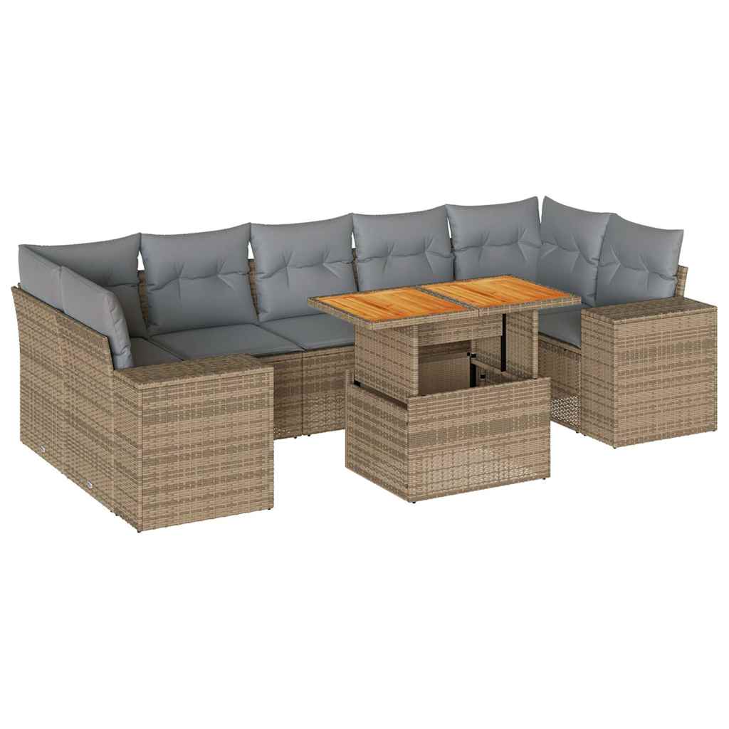 8-dijelni set vrtnih sofa od poliratana s jastucima bež