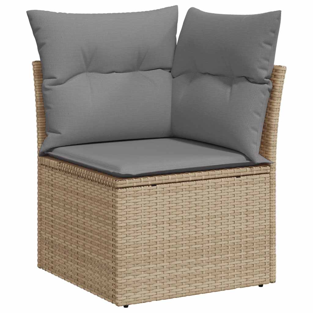 6-dijelni set vrtnih sofa s jastucima bež od poliratana