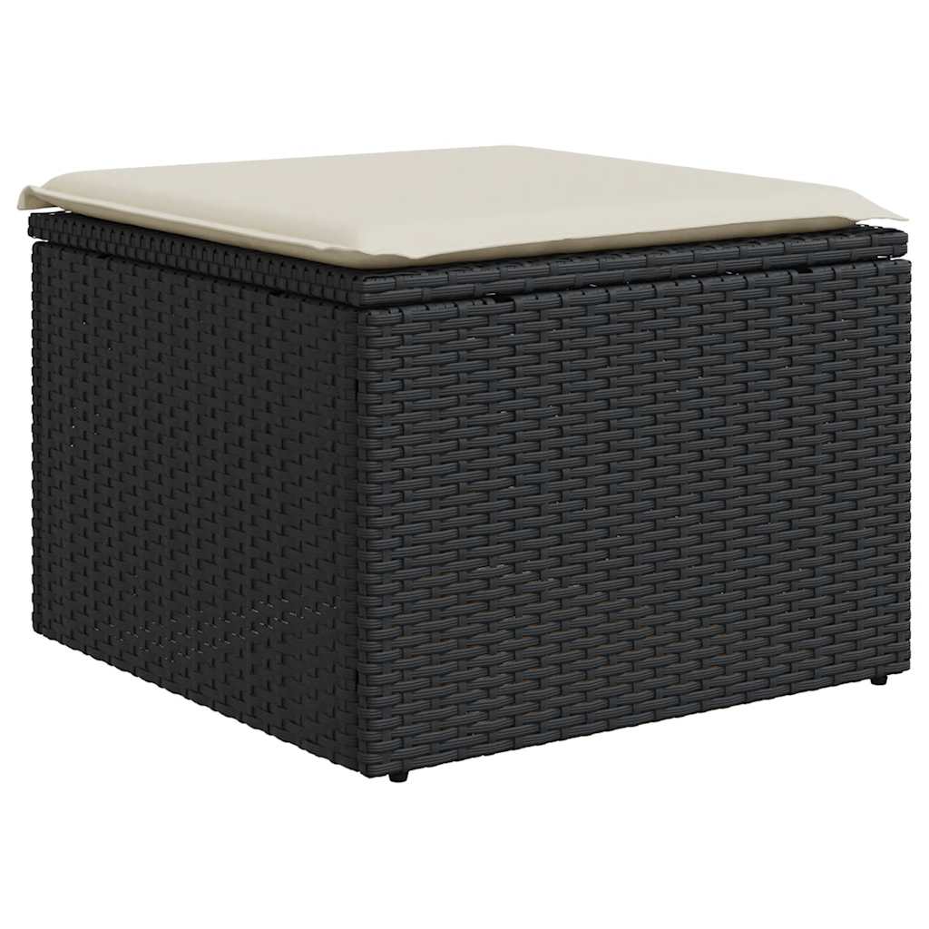 9-dijelni set vrtnih sofa s jastucima crni od poliratana bagrem