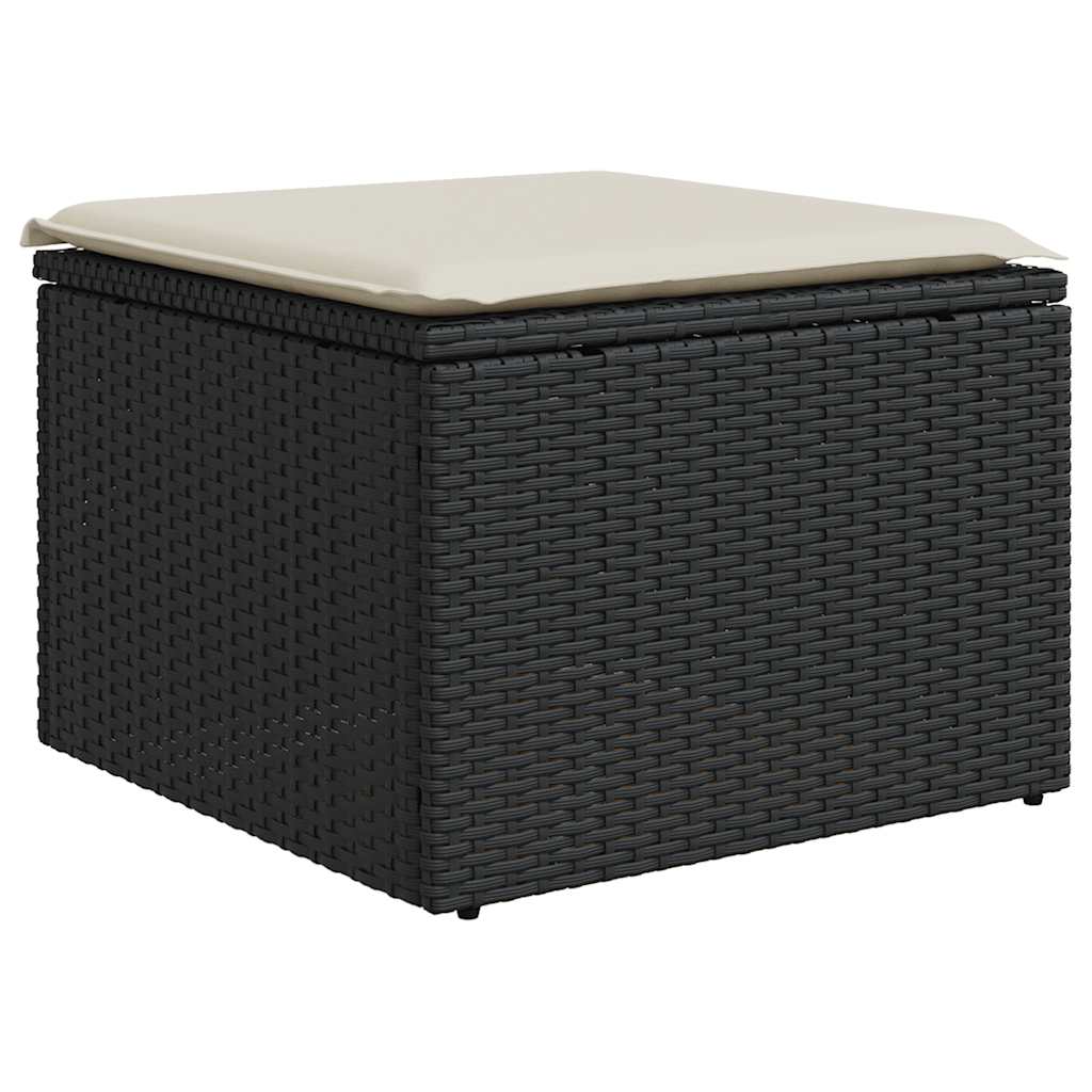 8-dijelni set vrtnih sofa od poliratana s jastucima crni bagrem