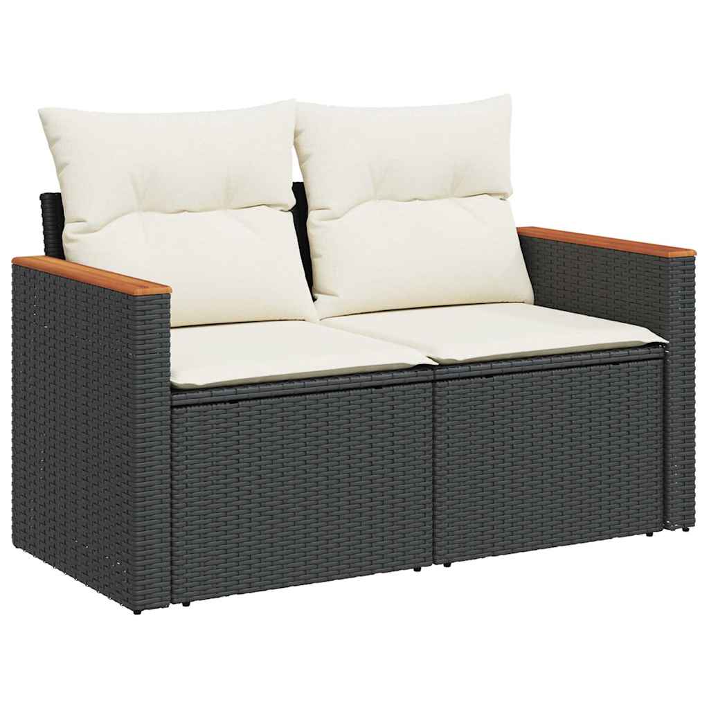 10-dijelni set vrtnih sofa s jastucima crni poliratana bagrem