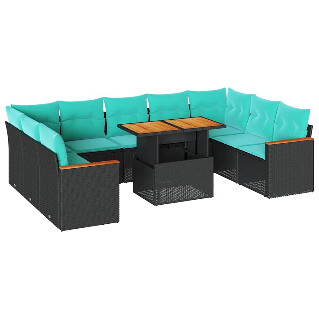 10-dijelni set vrtnih sofa od poliratana s jastucima