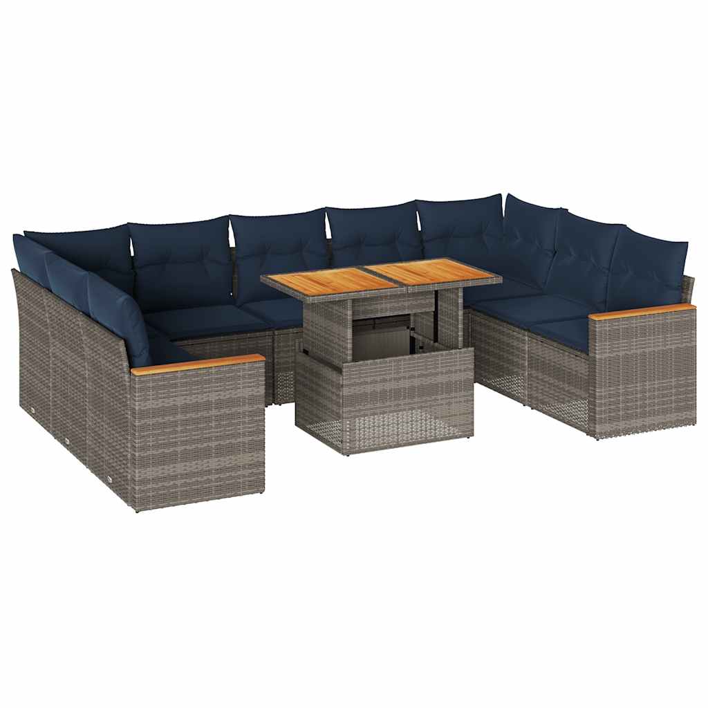 10-dijelni set vrtnih sofa od poliratana s jastucima