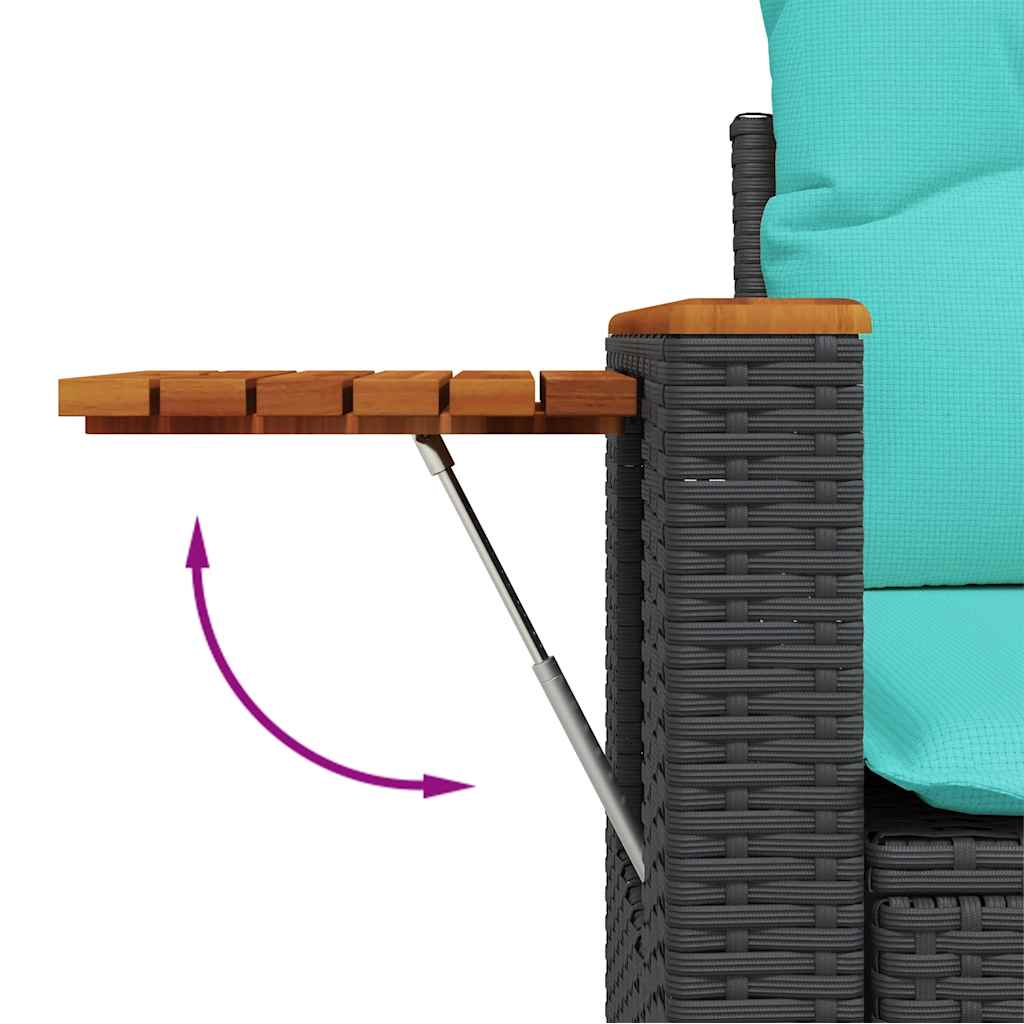 9-dijelni set vrtnih sofa s jastucima crni od poliratana bagrem