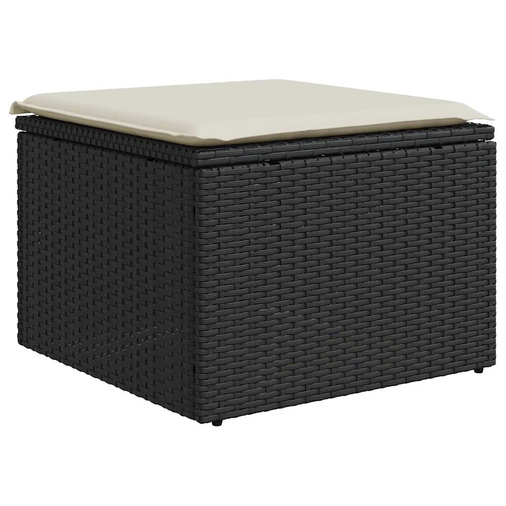 8-dijelni set vrtnih sofa od poliratana s jastucima crni bagrem